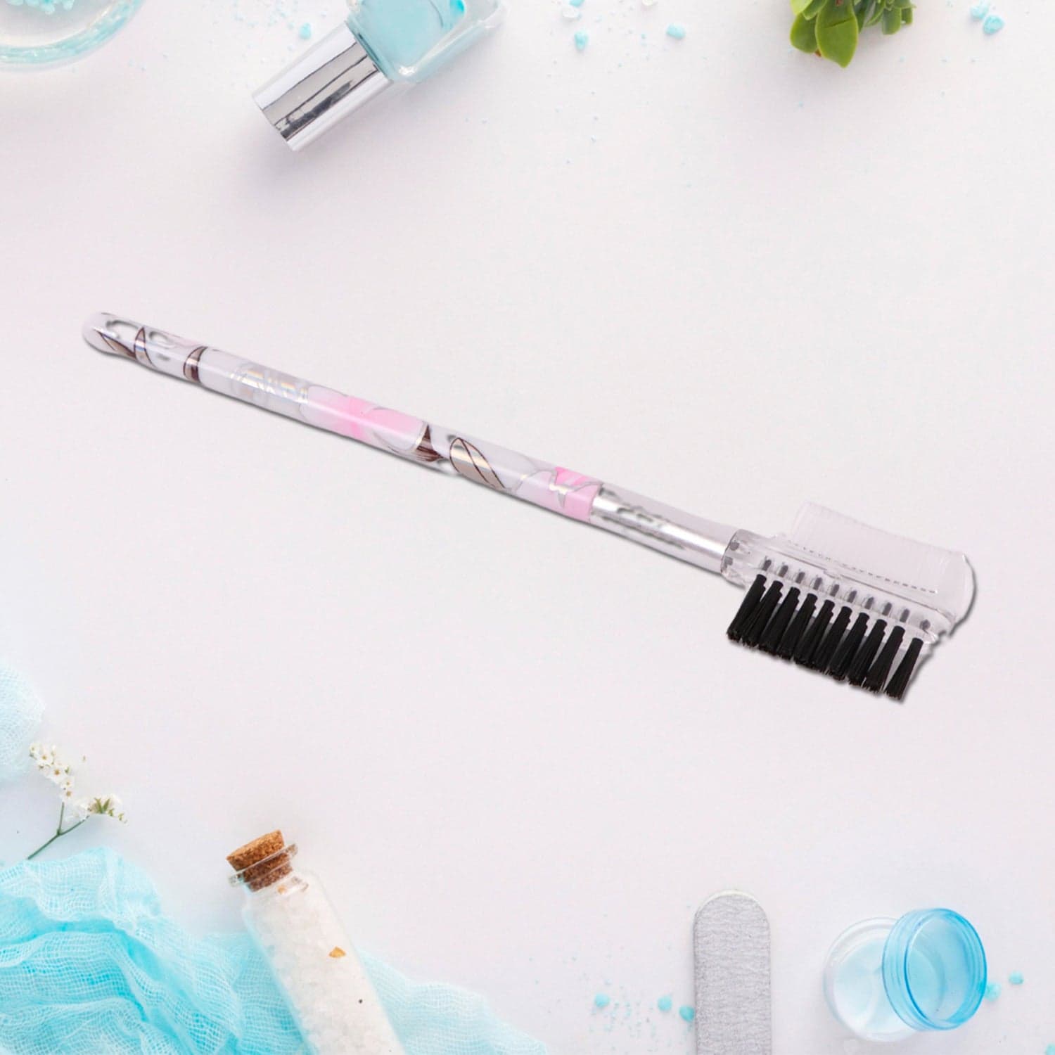 Floral Makeup Brush Set For Eyes Lips And Face 5 Pc thumbnail 3