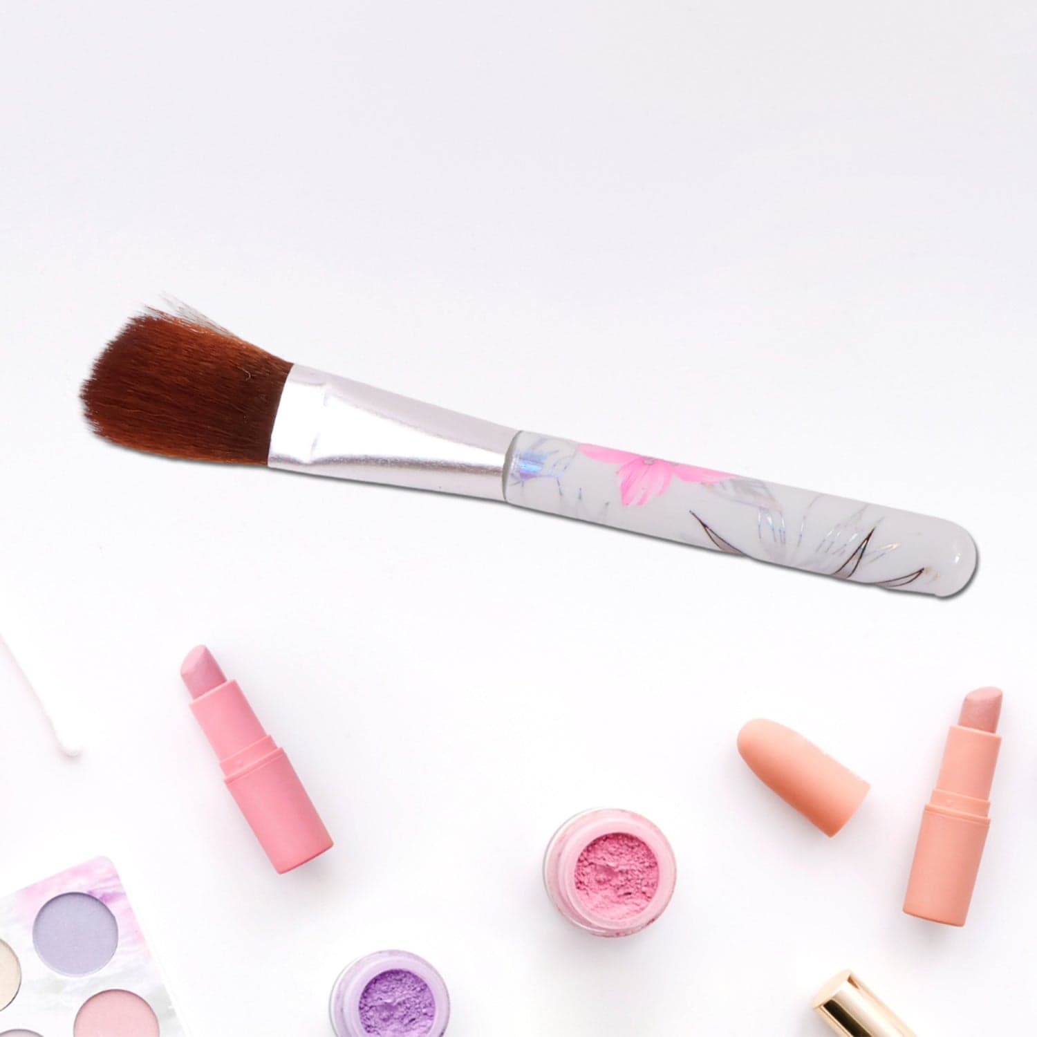 Floral Makeup Brush Set For Eyes Lips And Face 5 Pc thumbnail 5