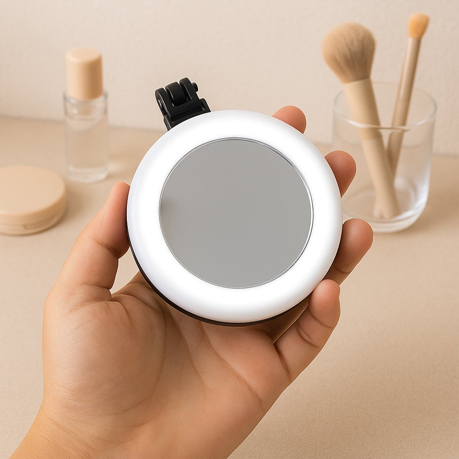Rechargeable Led Makeup Mirror With Ring Light 1 Pc thumbnail 5