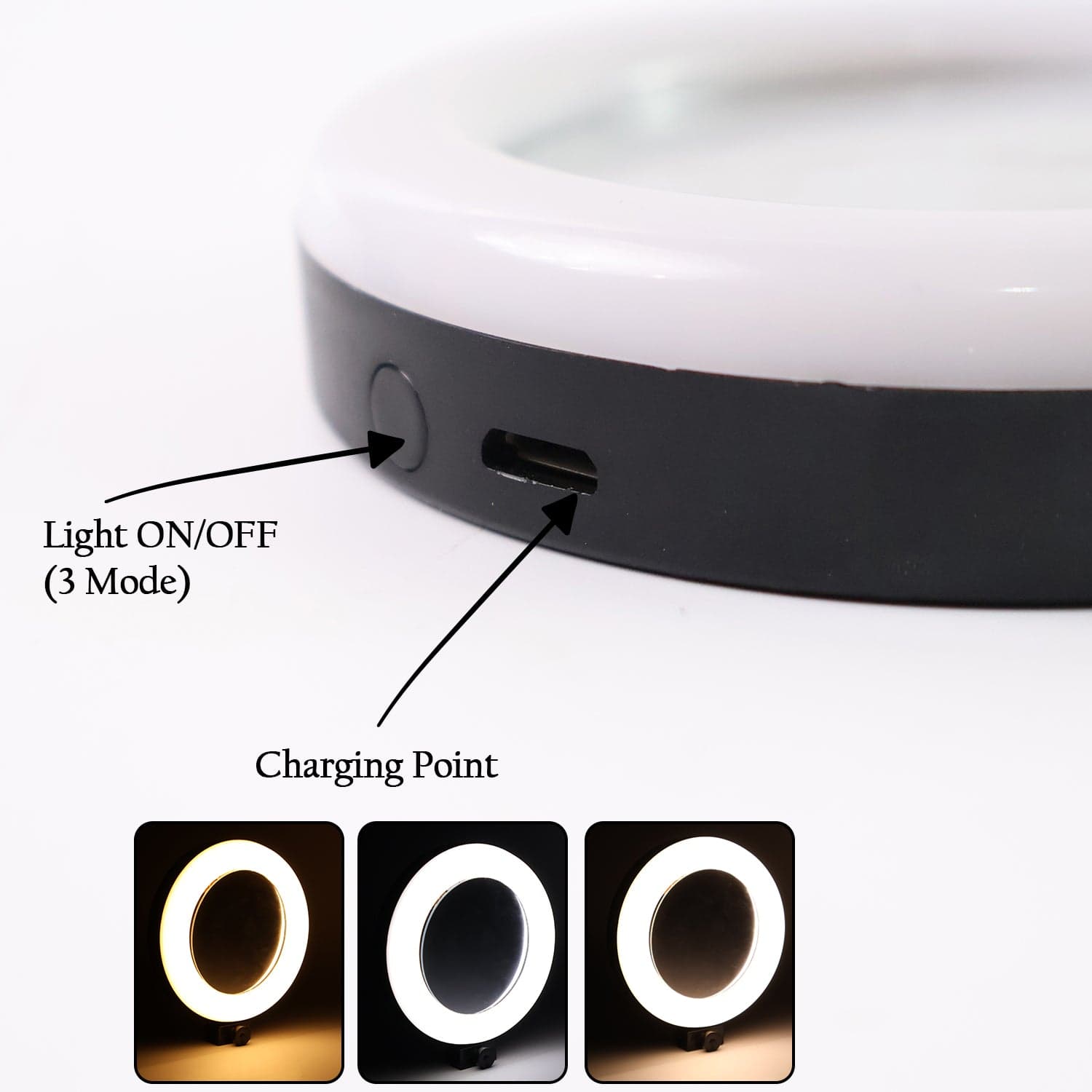 Rechargeable Led Makeup Mirror With Ring Light 1 Pc thumbnail 6