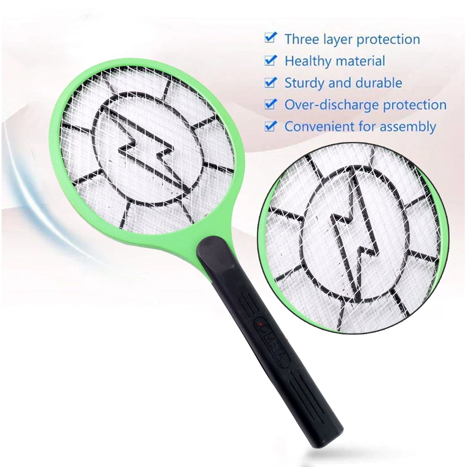 14297 Green Electric Mosquito Racket 1Pc thumbnail 2