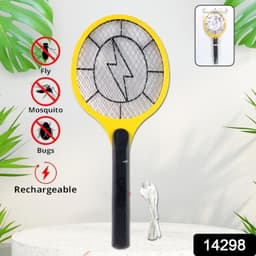 14298 Yellow Electric Mosquito Racket 1Pc