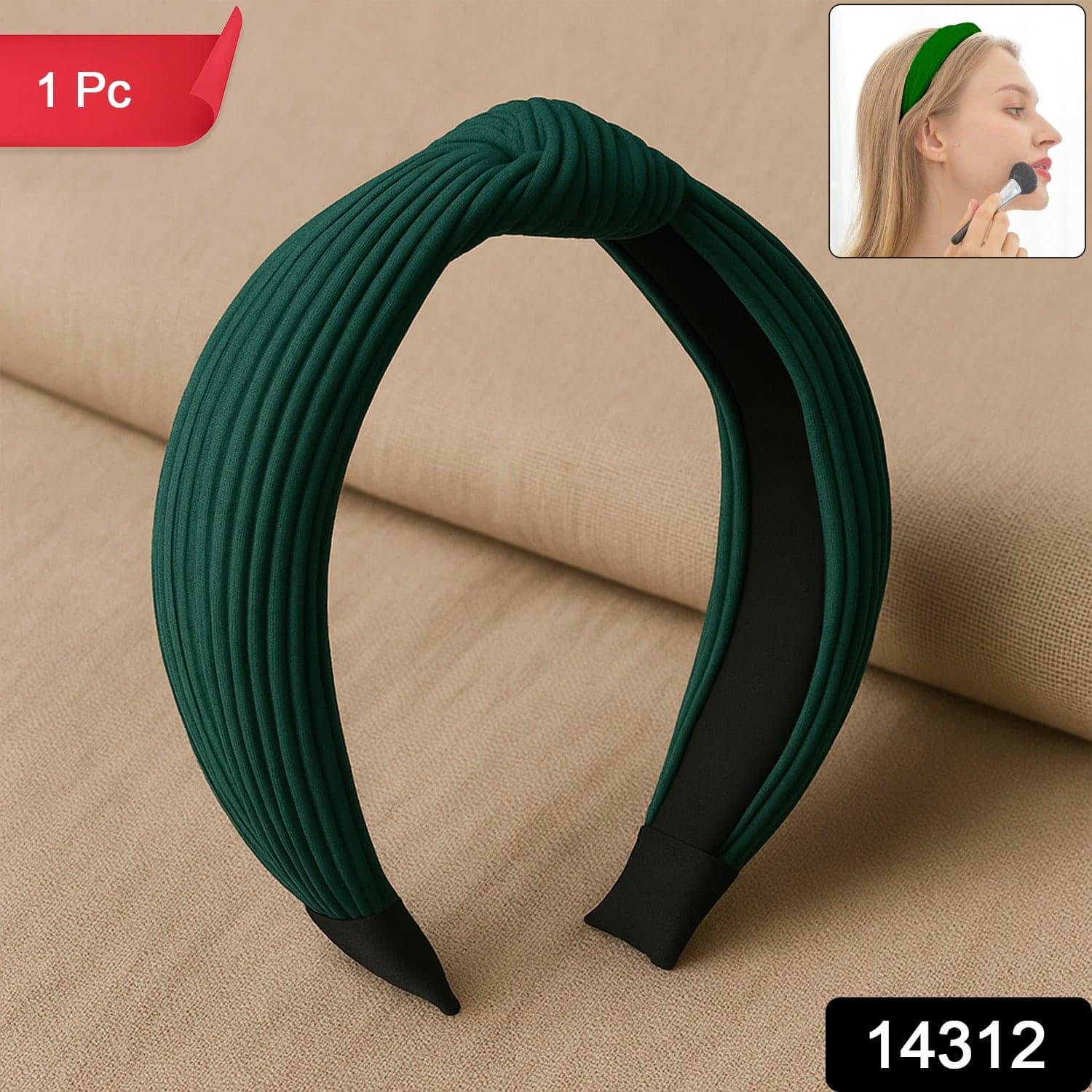 Women S Ribbed Texture Knot Design Hairband 1 Pc thumbnail 3