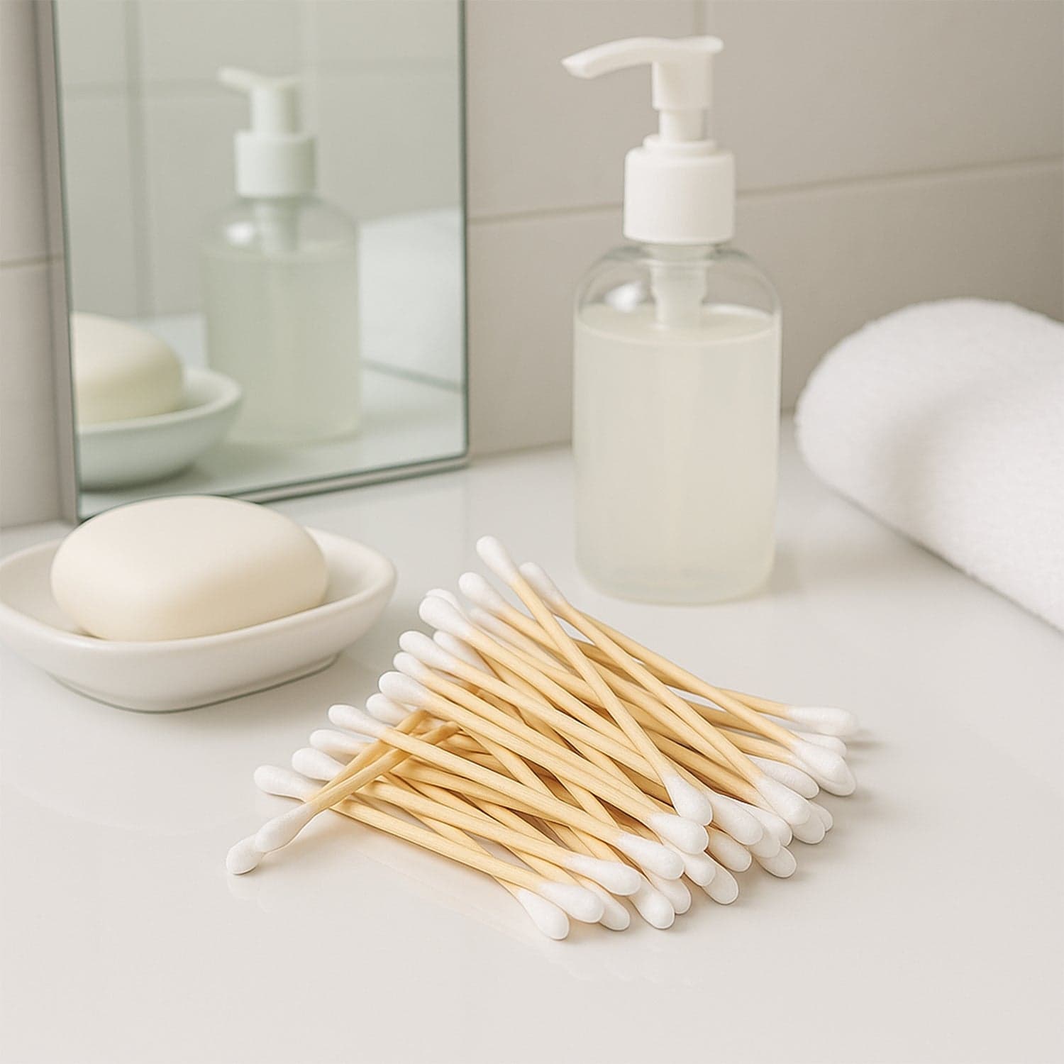 Eco Friendly Wooden Cotton Ear Buds 1 Pkt 100 Pc thumbnail 5