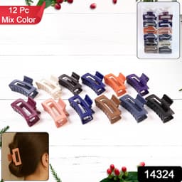 14324 Plastic Hair Claw Clip 12Pc
