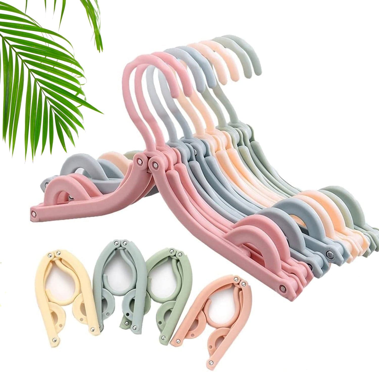 10 Pcs Portable Folding Clothes Hanger Creative Travel Easy to Carry Clothes Hanger for Adults and Children thumbnail 1