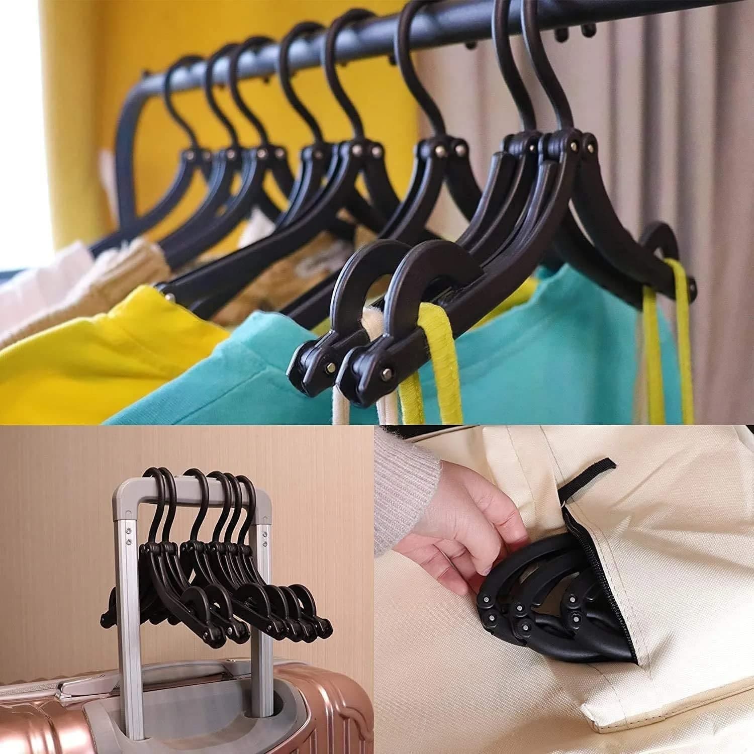 10 Pcs Portable Folding Clothes Hanger Creative Travel Easy to Carry Clothes Hanger for Adults and Children thumbnail 4