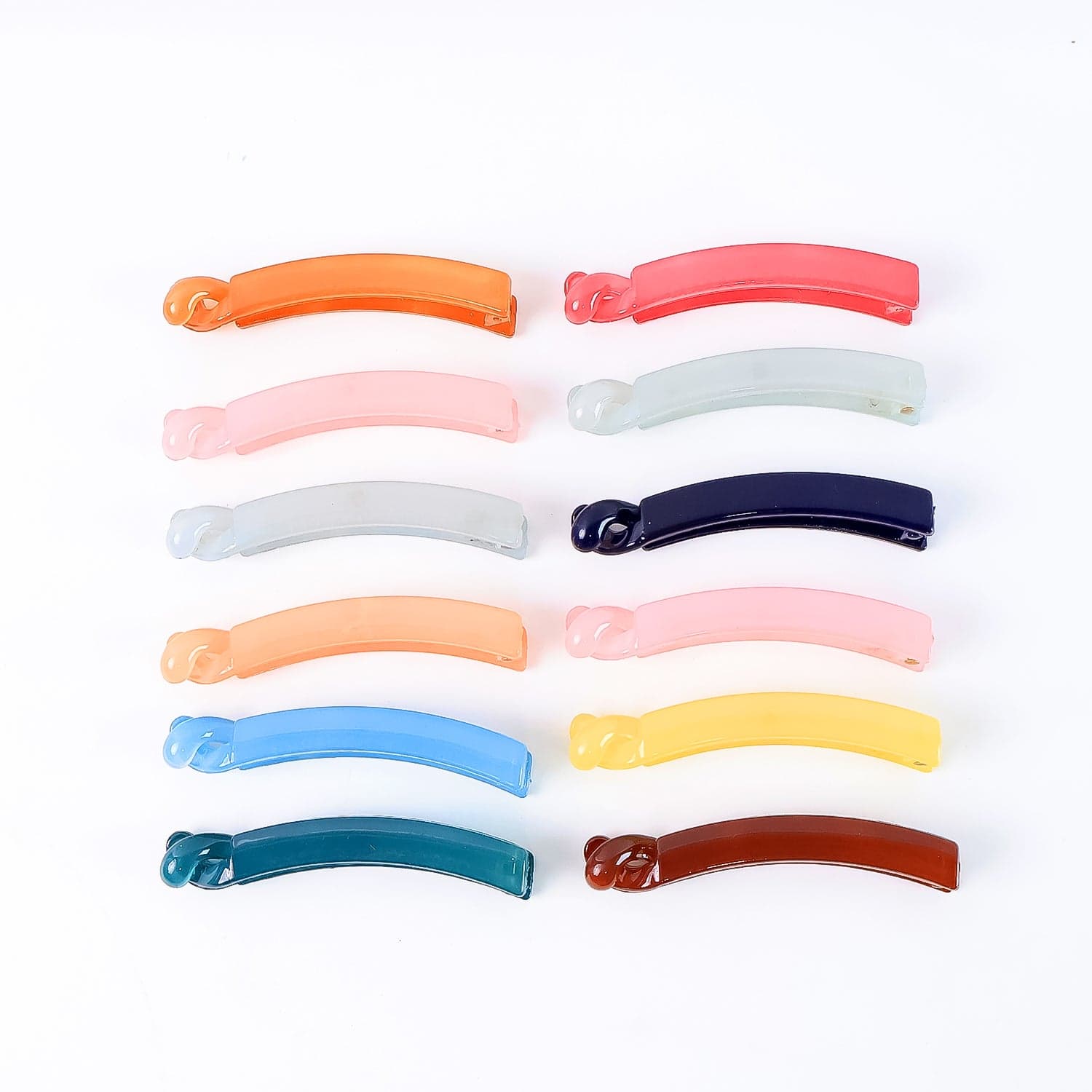 Multicolor Plastic Banana Hair Clips Set 12 Pc thumbnail 4