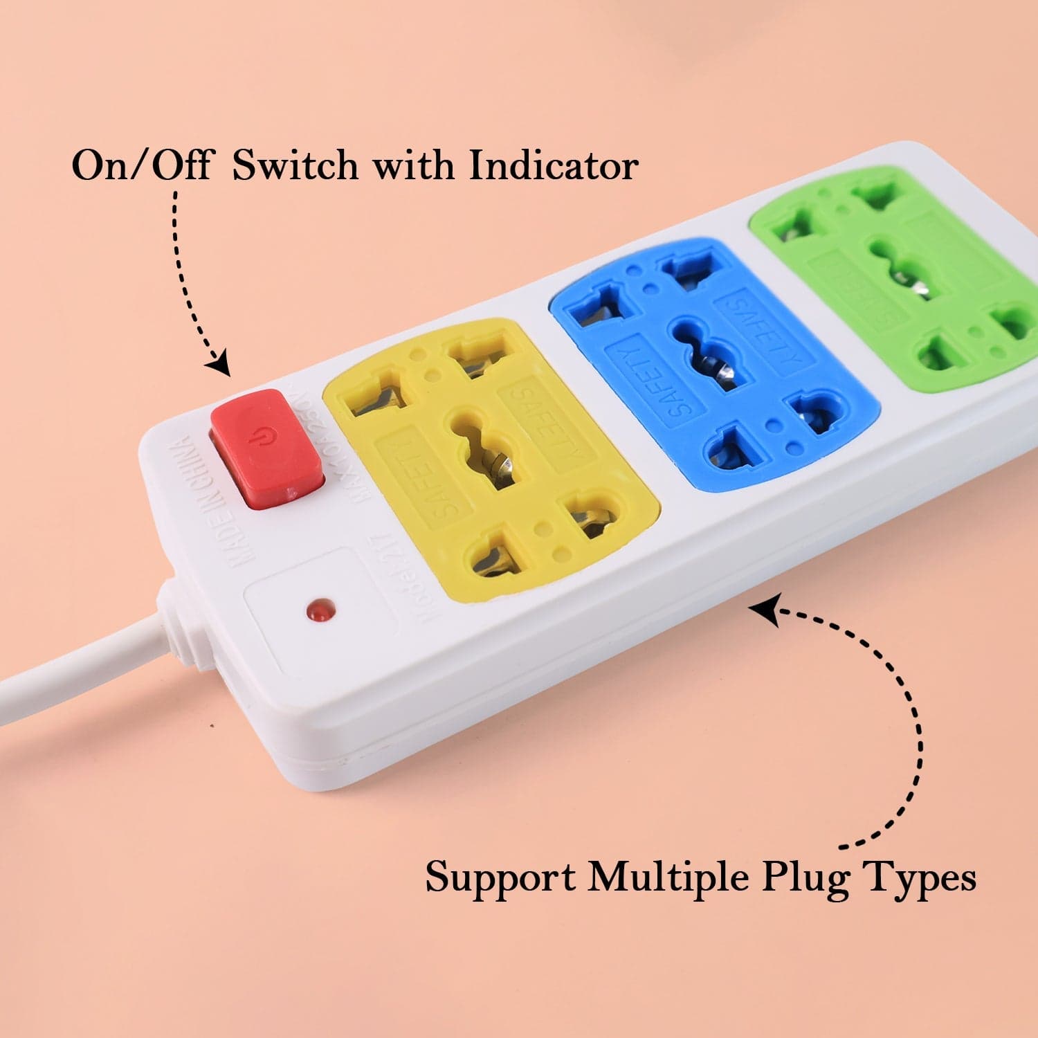 Compact 3 Socket Universal Extension Board 1 Pc thumbnail 2