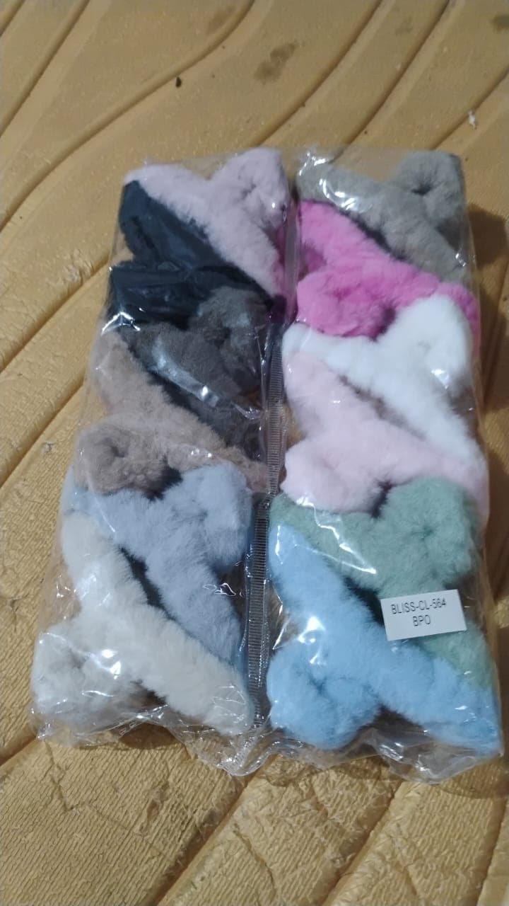 14353 Soft Fur Coated Hair Clip Set 12Pc thumbnail 7