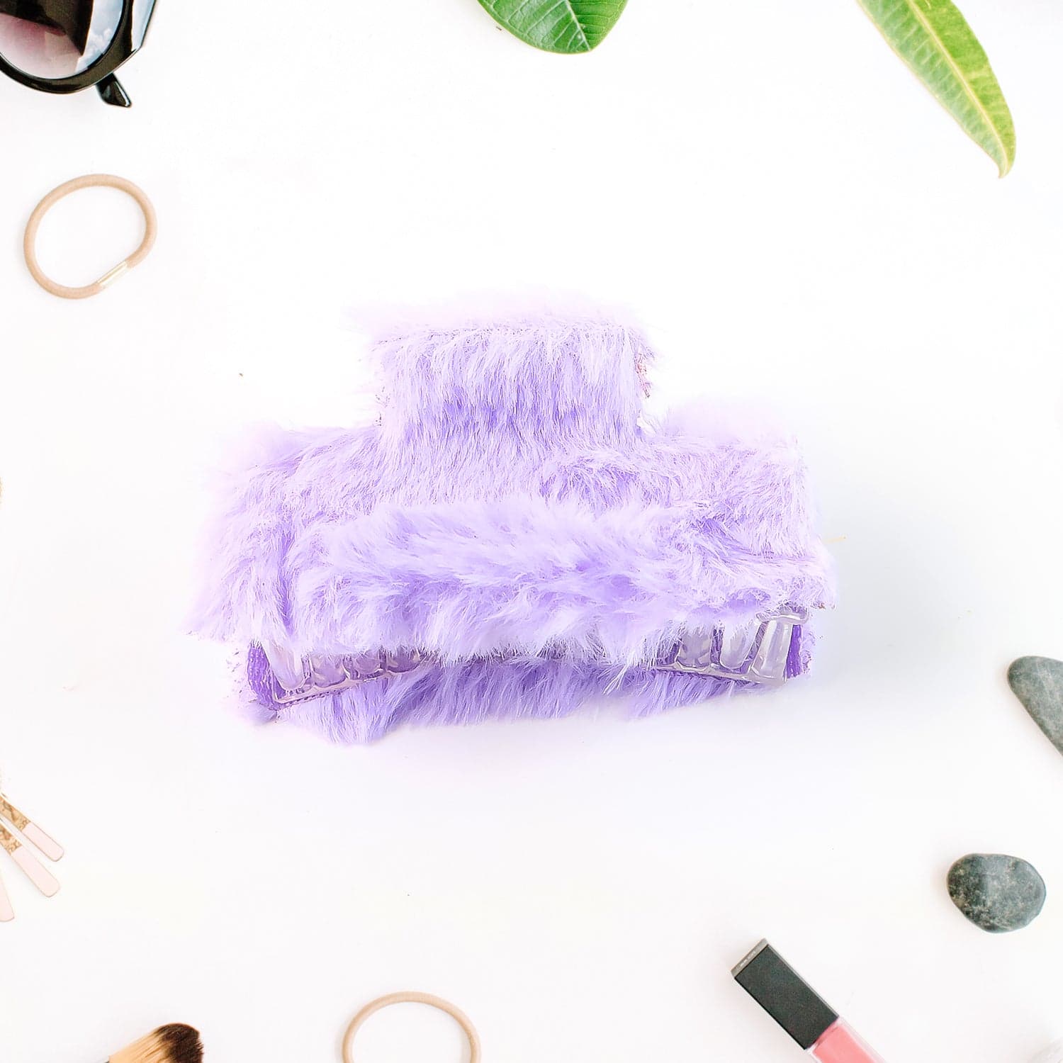 Soft Velvet Furry Hair Clutcher Clips Set 12 Pc thumbnail 3