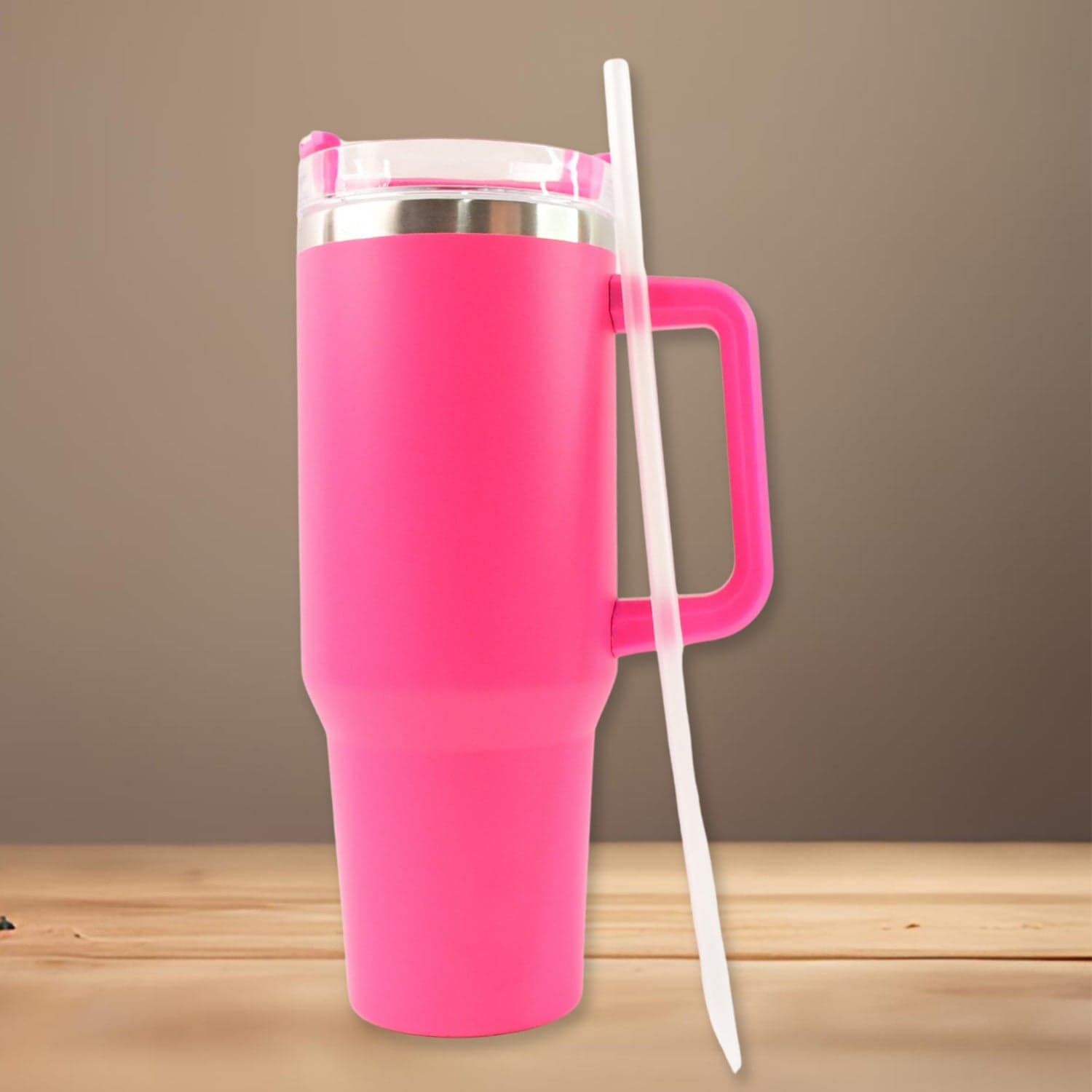 14362 Pink Ss Vacuum Tumbler With Lid thumbnail 2