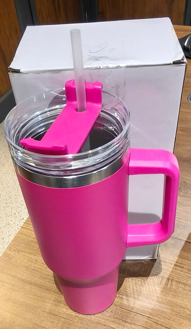14362 Pink Ss Vacuum Tumbler With Lid thumbnail 6