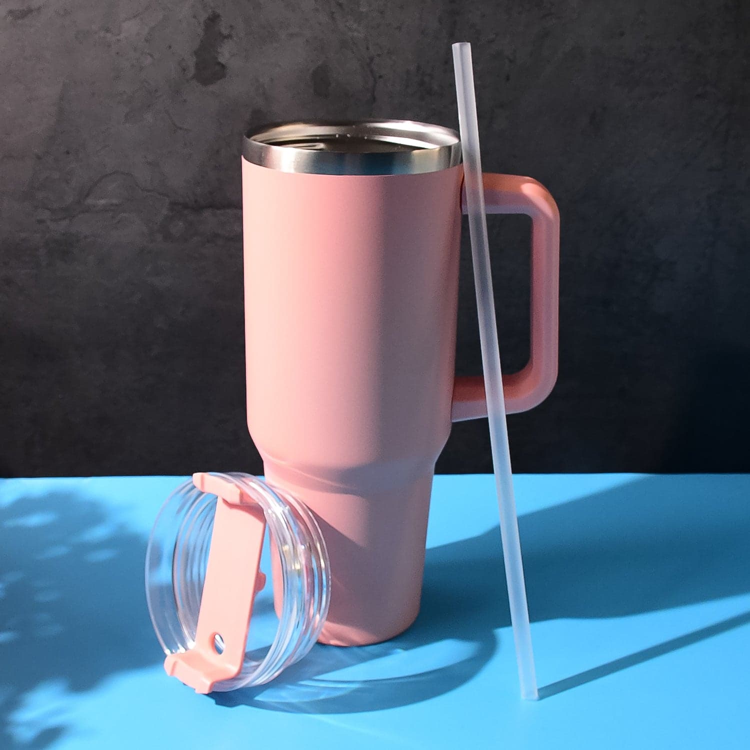 14363 Peach Ss Vacuum Tumbler With Lid thumbnail 3