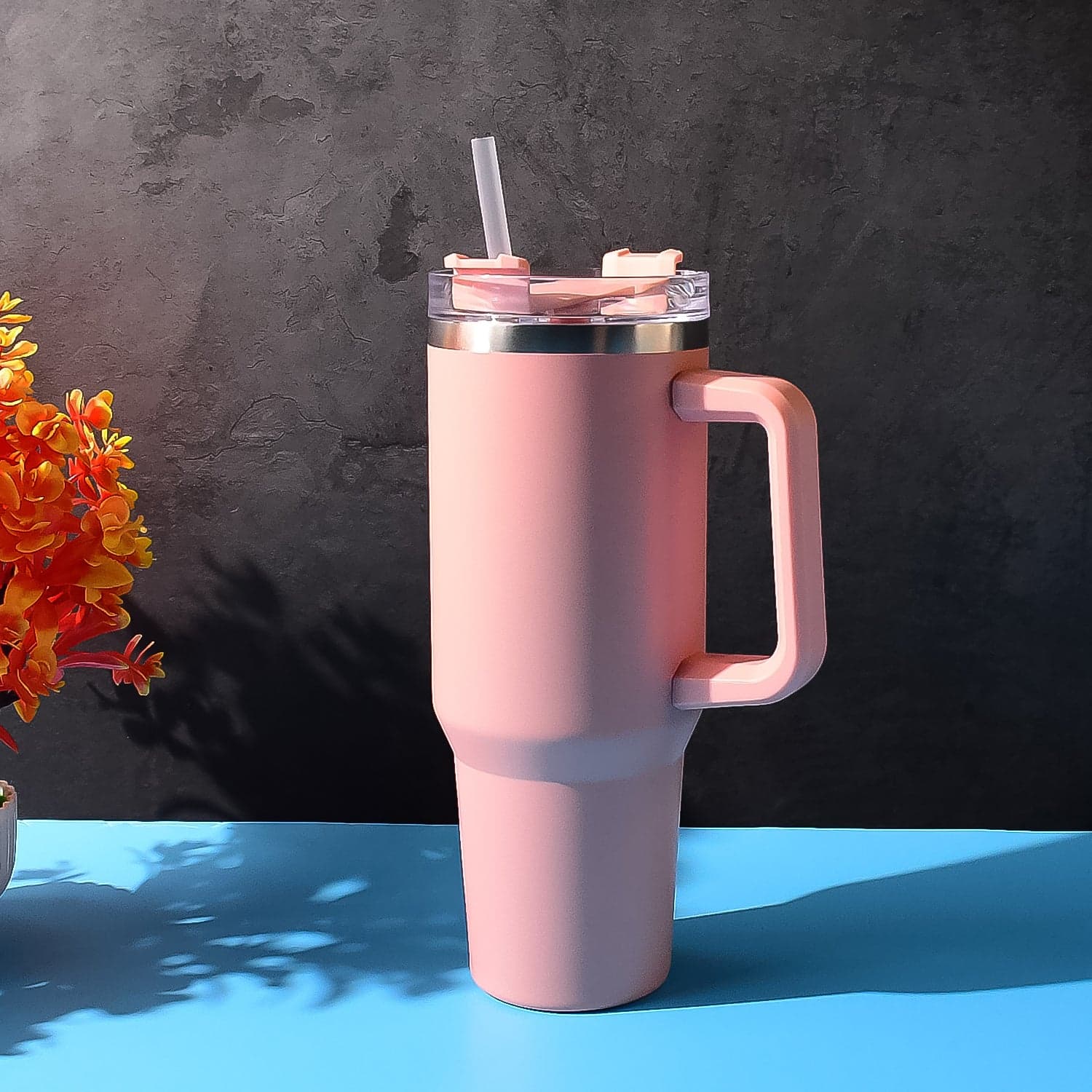14363 Peach Ss Vacuum Tumbler With Lid thumbnail 5