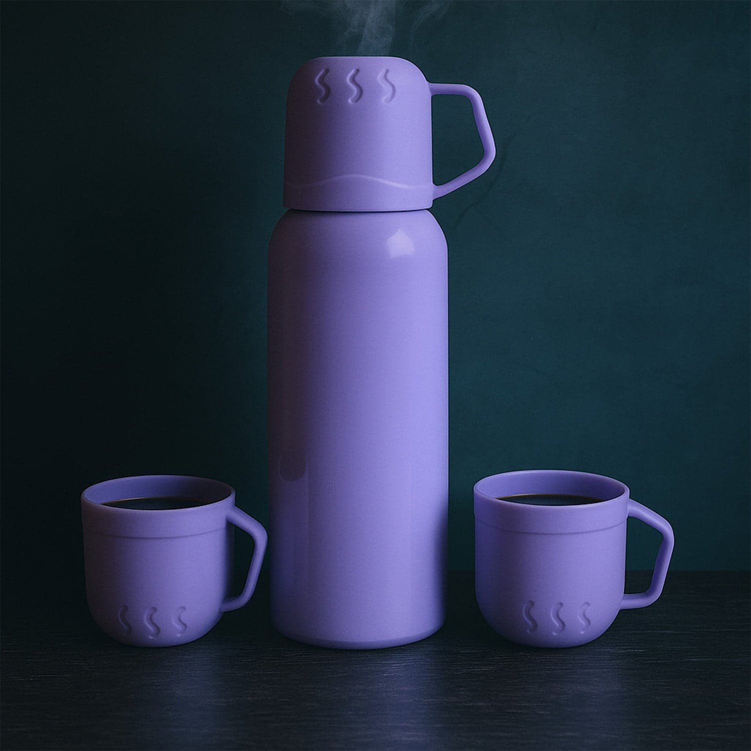 Purple Vacuum Flask Set 500Ml thumbnail 2
