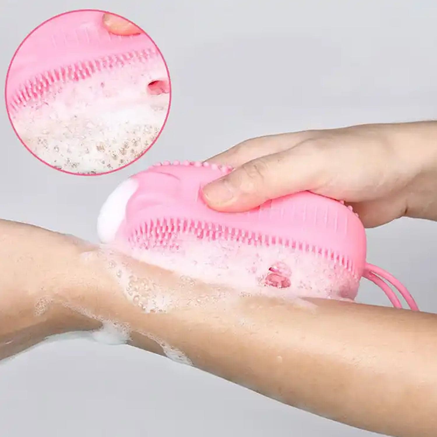 Super Soft Silicone Bath Brush of Double-Sided Body Scrubber for Deep Cleansing & Exfoliation (1 Pc) thumbnail 5