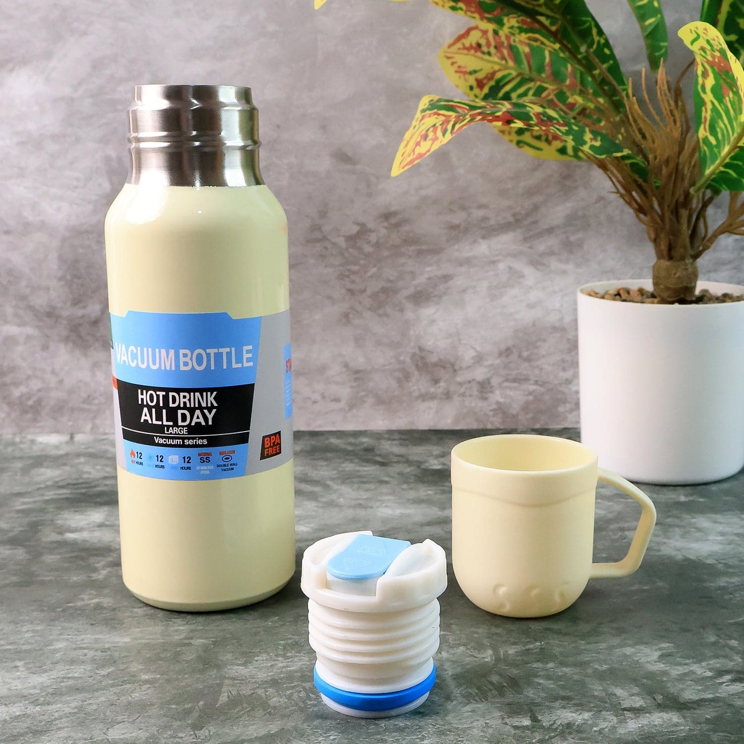 White Vacuum Flask Set 500Ml thumbnail 2