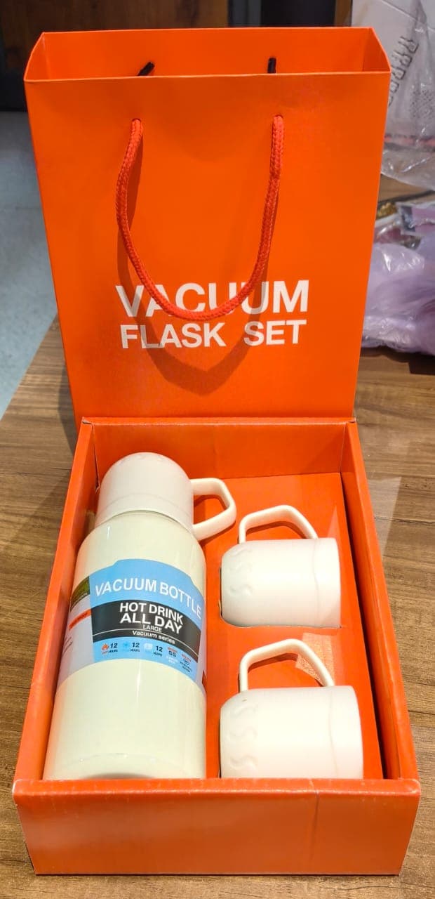 White Vacuum Flask Set 500Ml thumbnail 6