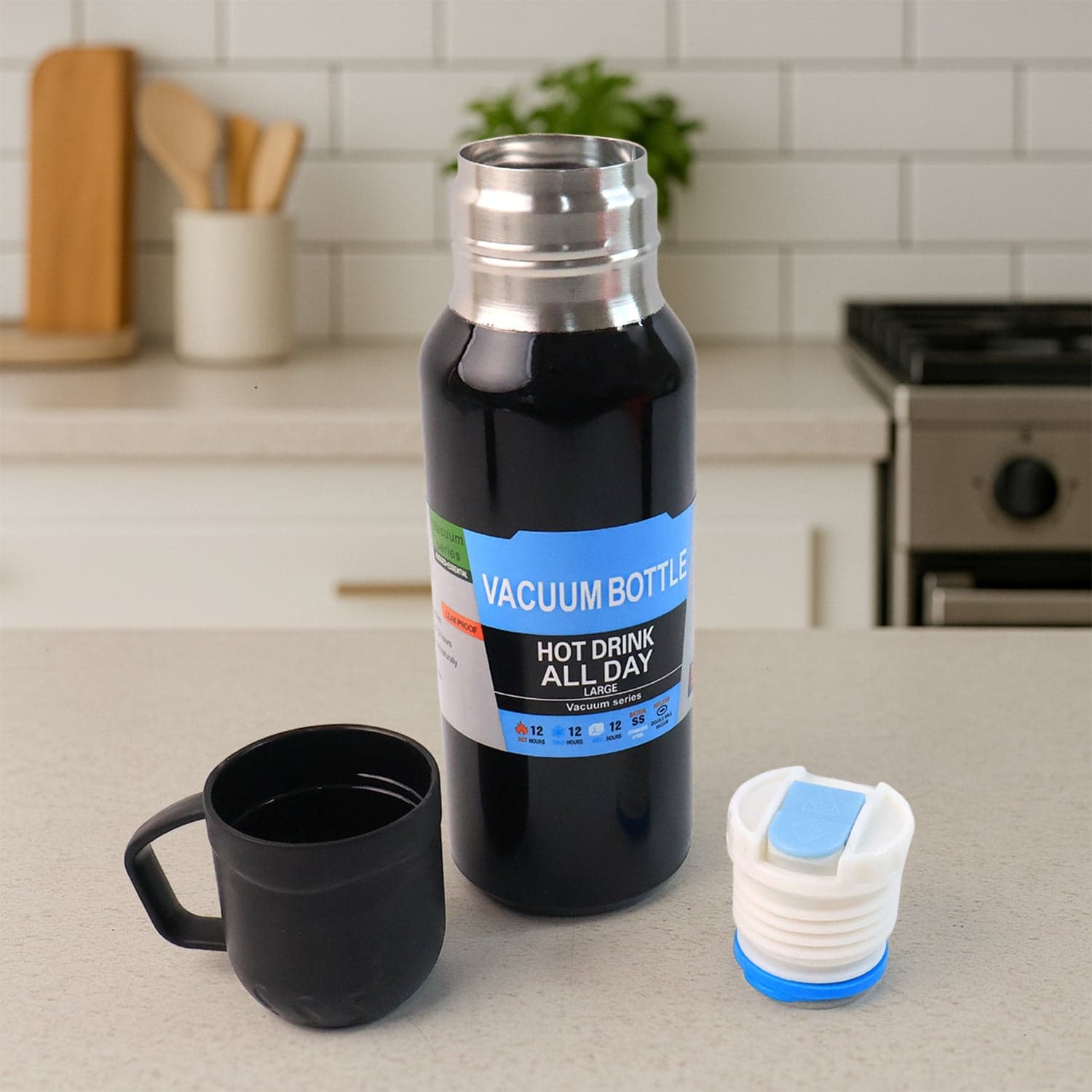 Black Vacuum Flask Set 500Ml thumbnail 2