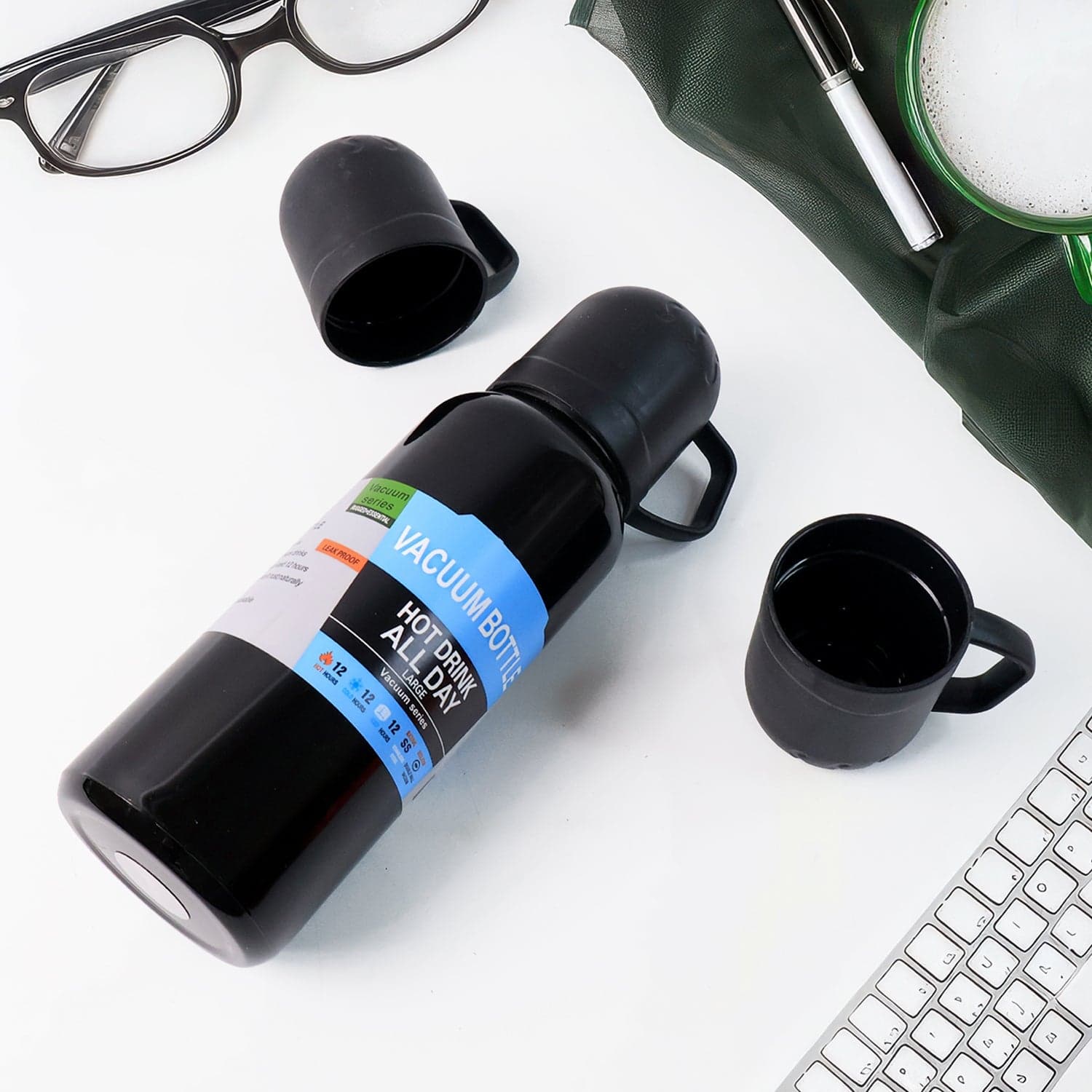 Black Vacuum Flask Set 500Ml thumbnail 3