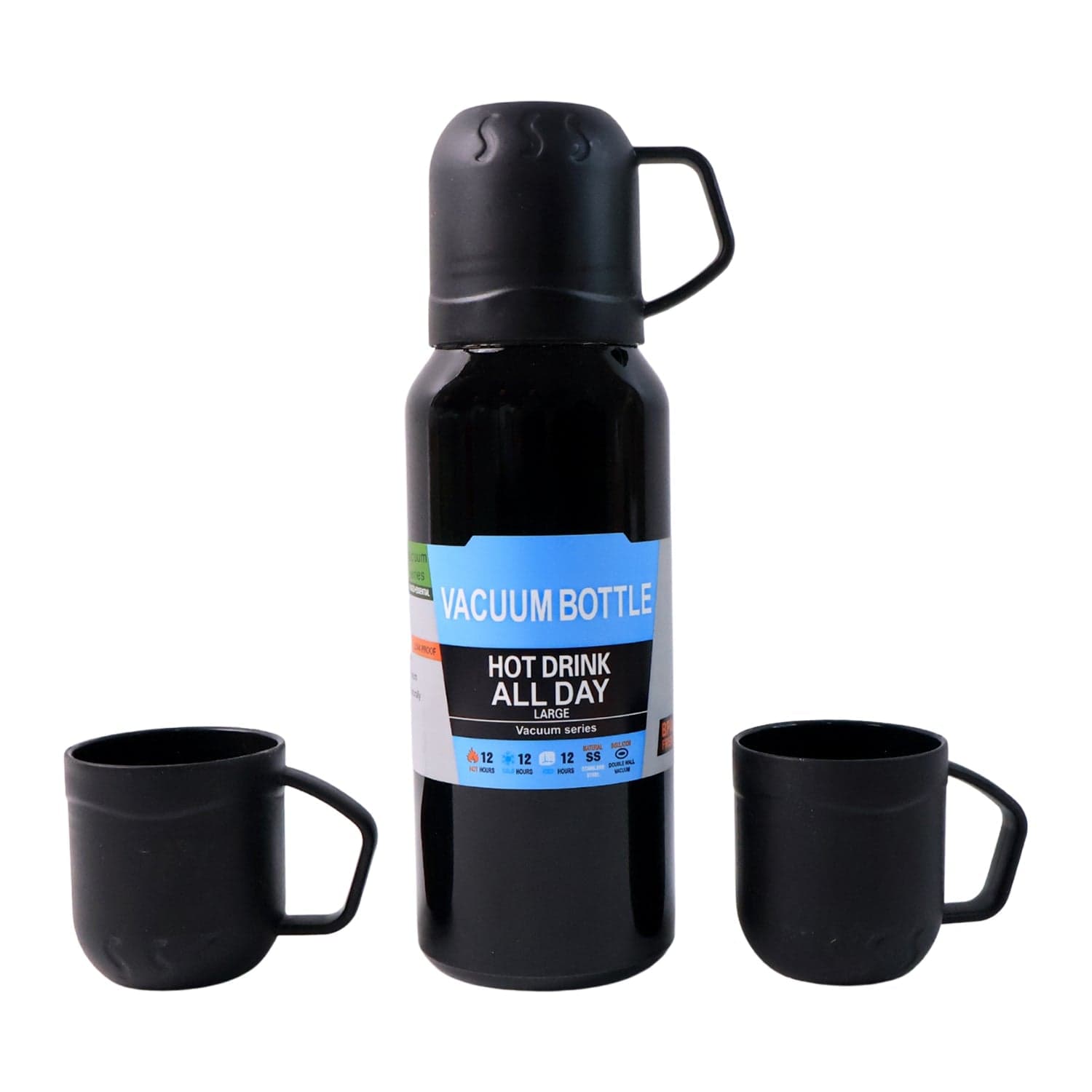 Black Vacuum Flask Set 500Ml thumbnail 4