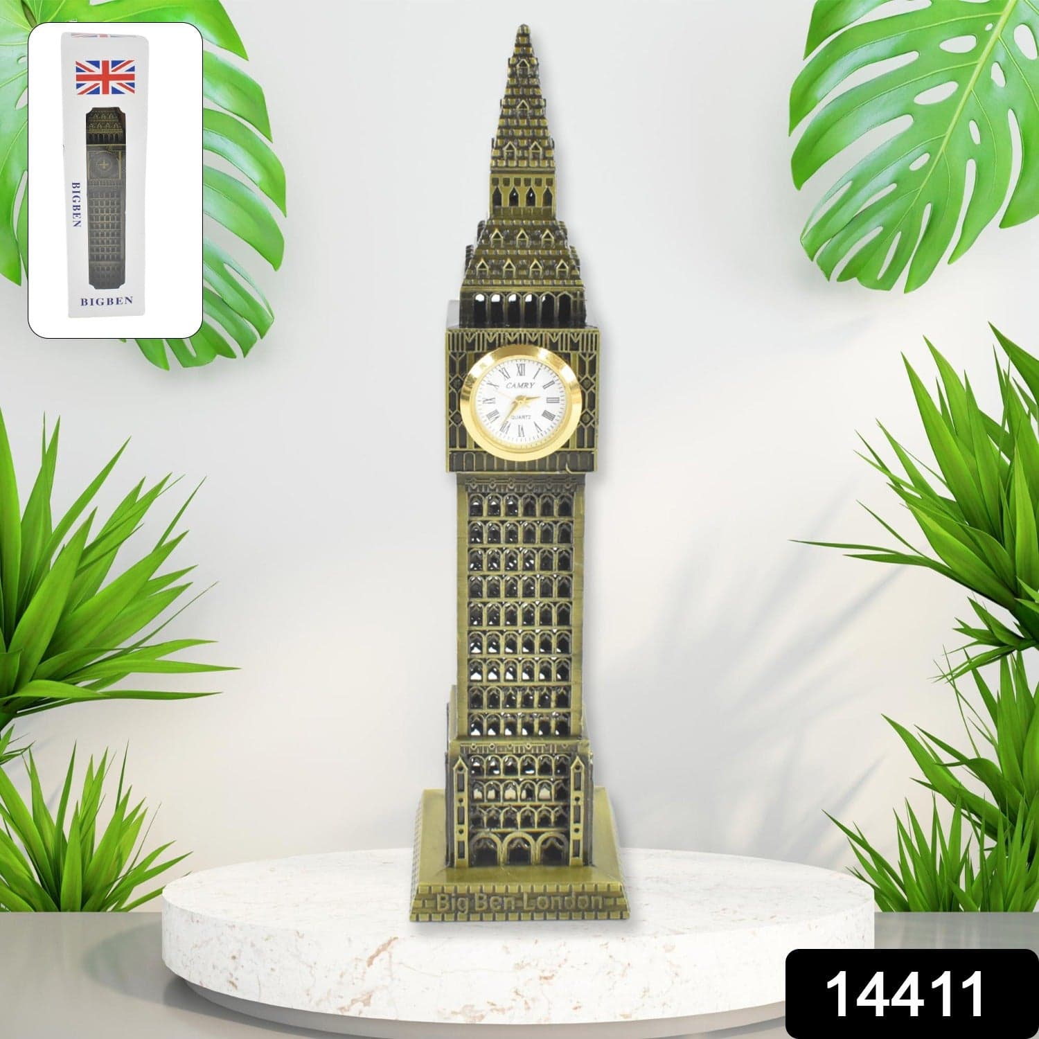 Big Ben London Clock Tower Miniature Metal Statue thumbnail 2