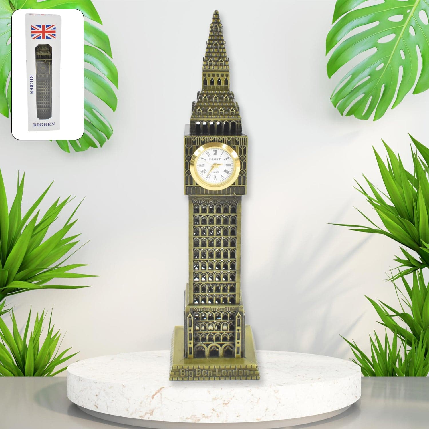 Big Ben London Clock Tower Miniature Metal Statue thumbnail 3