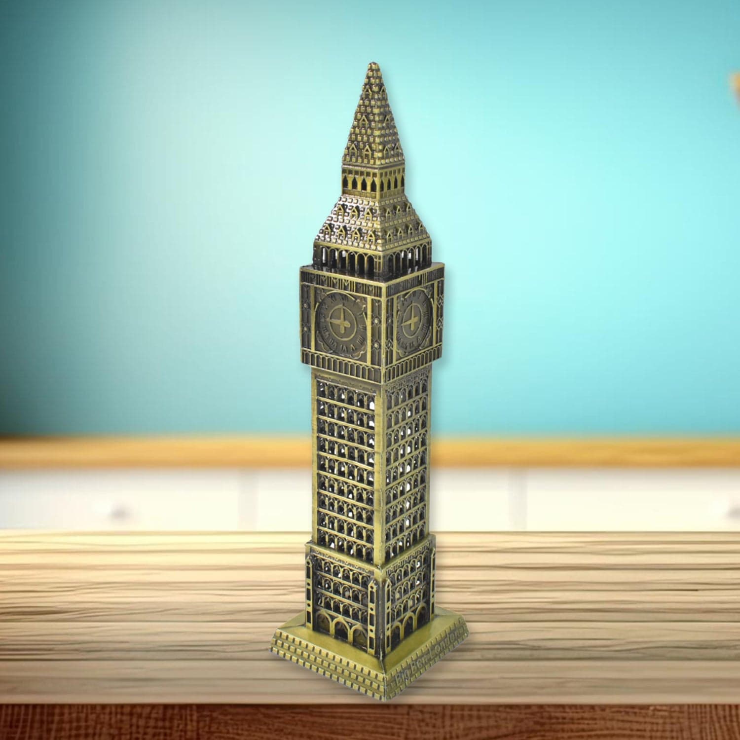Big Ben London Clock Tower Miniature Metal Statue thumbnail 7