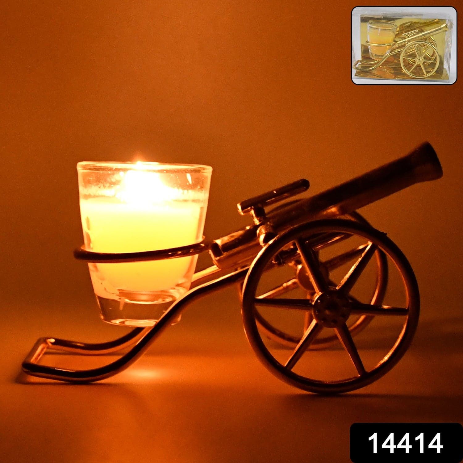 Top Cannon Tealight Holder / Candle Holder, Diwali (1 Pc) thumbnail 2