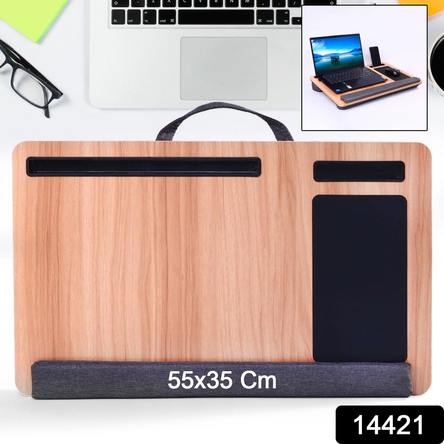 Portable Laptop Table with Mouse Pad (55—35 Cm / 1 Pc) thumbnail 2