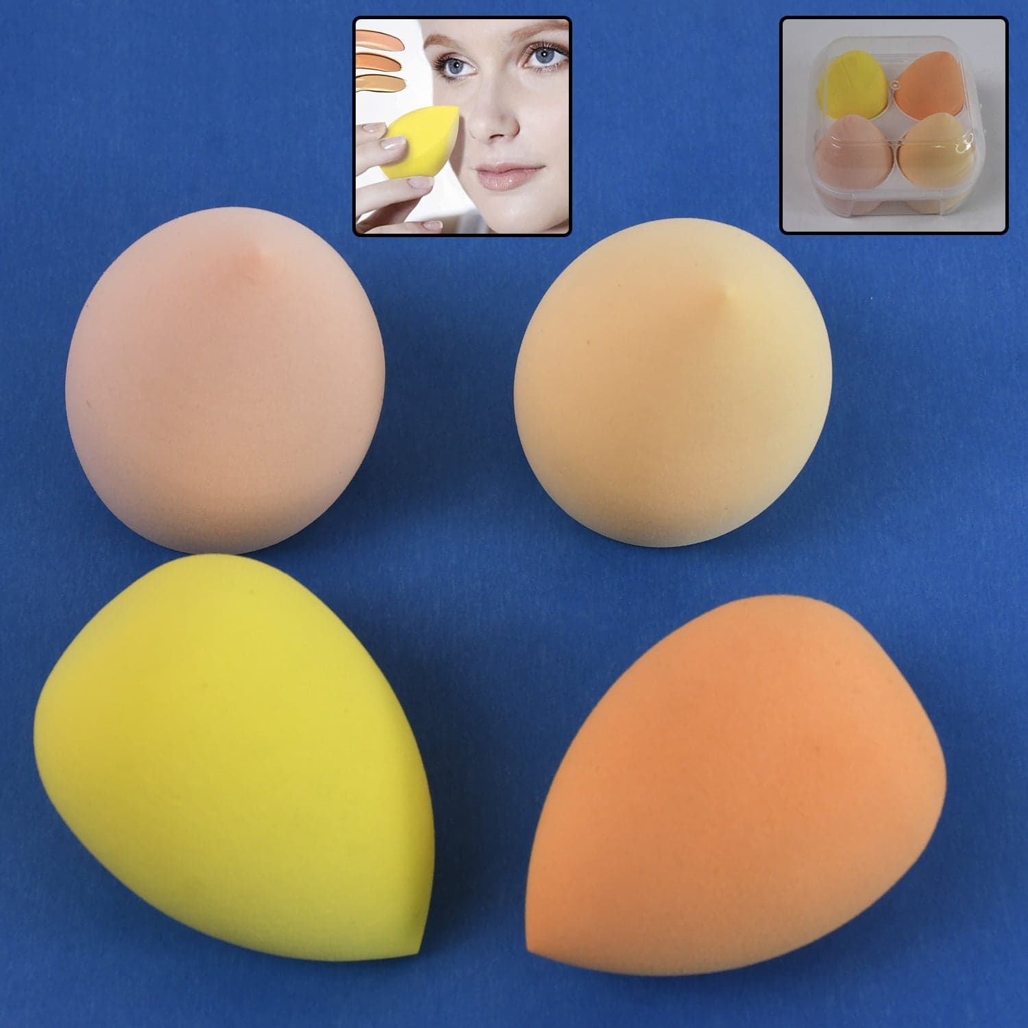 Makeup Sponges Set, Perfect for Liquid, Cream, and Powder (4 Pcs Set With Case) thumbnail 1