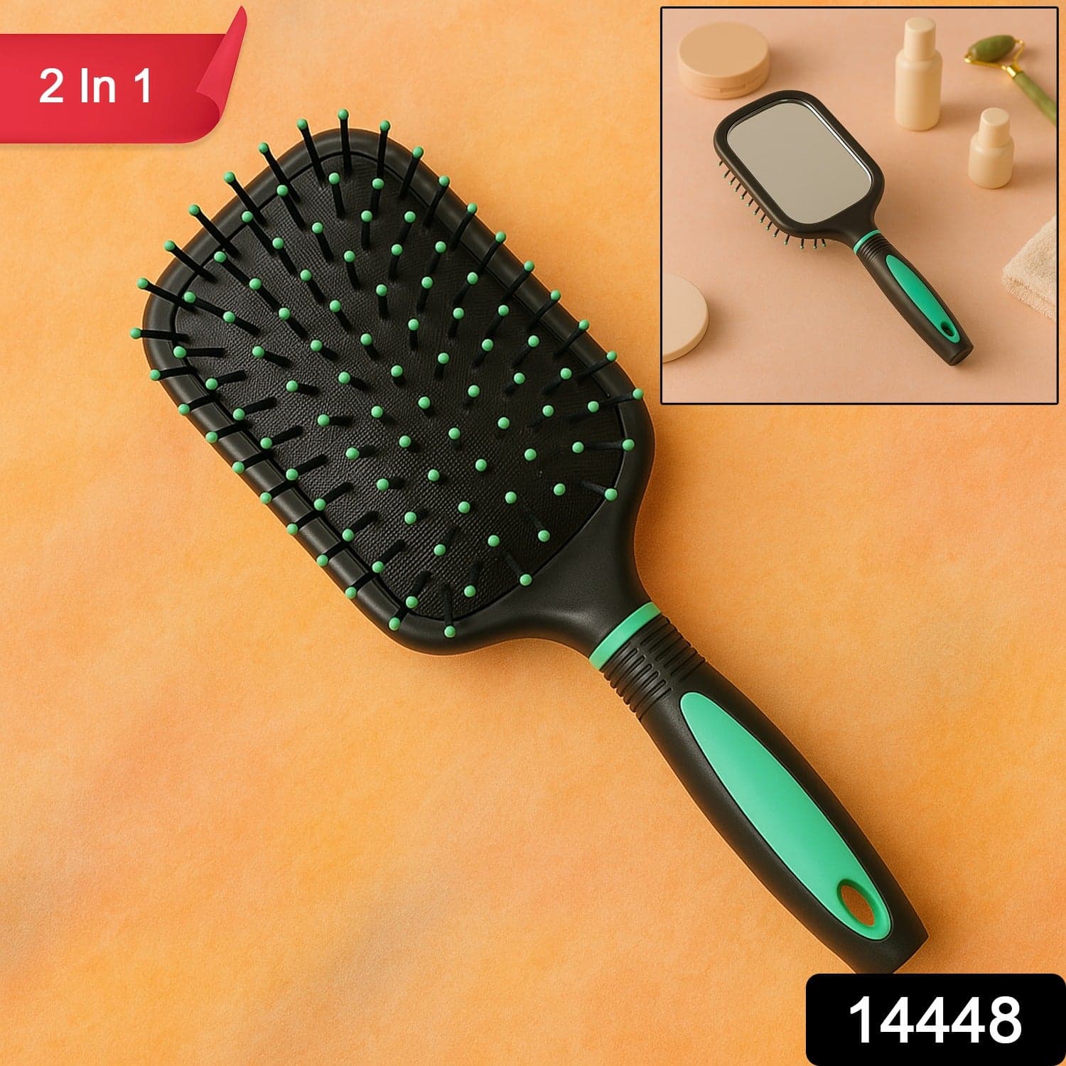 2 In 1 Hair Comb Brush With Mirror thumbnail 2