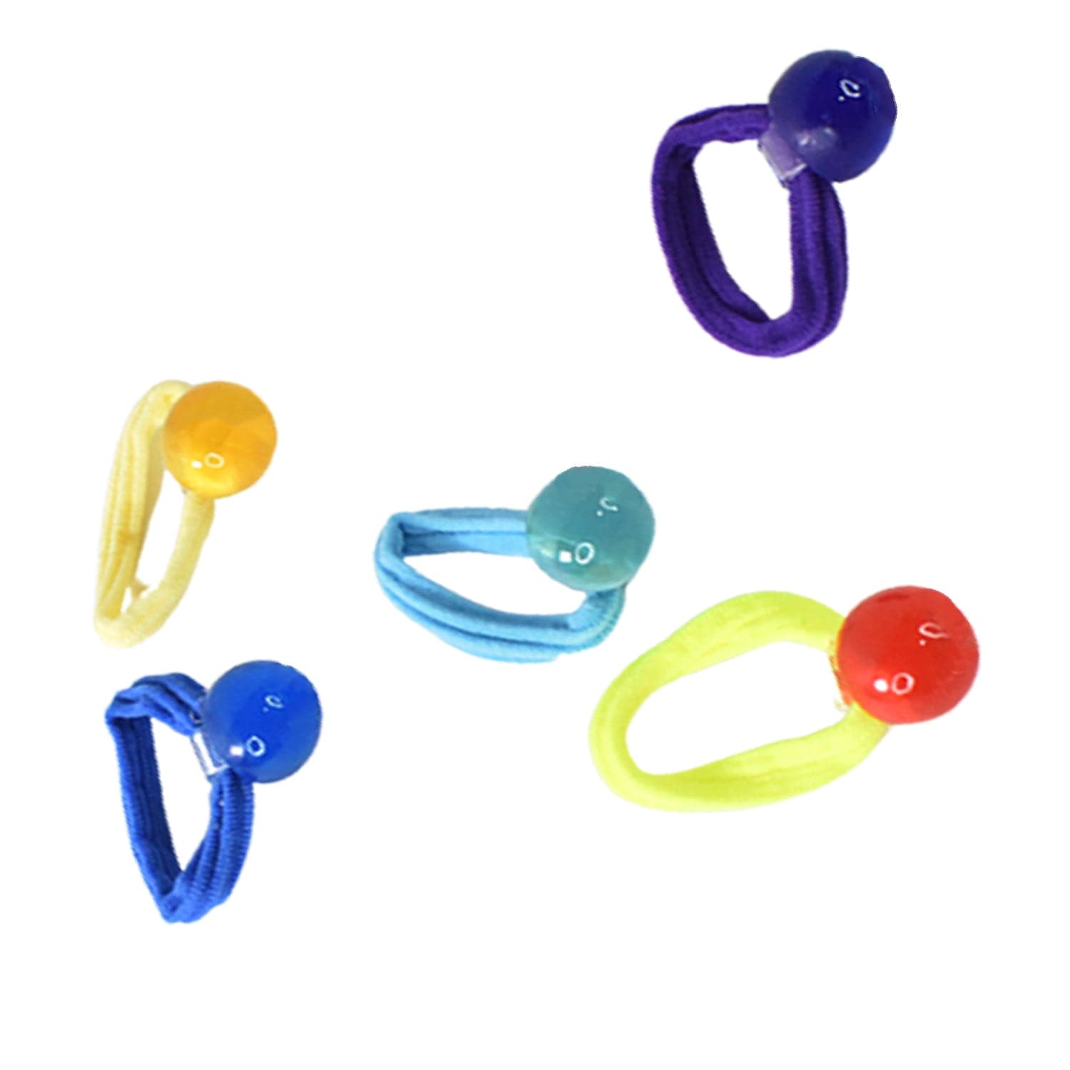 Small Ball Elastic Hairbands (Pack of 5 / Multicolour) thumbnail 6