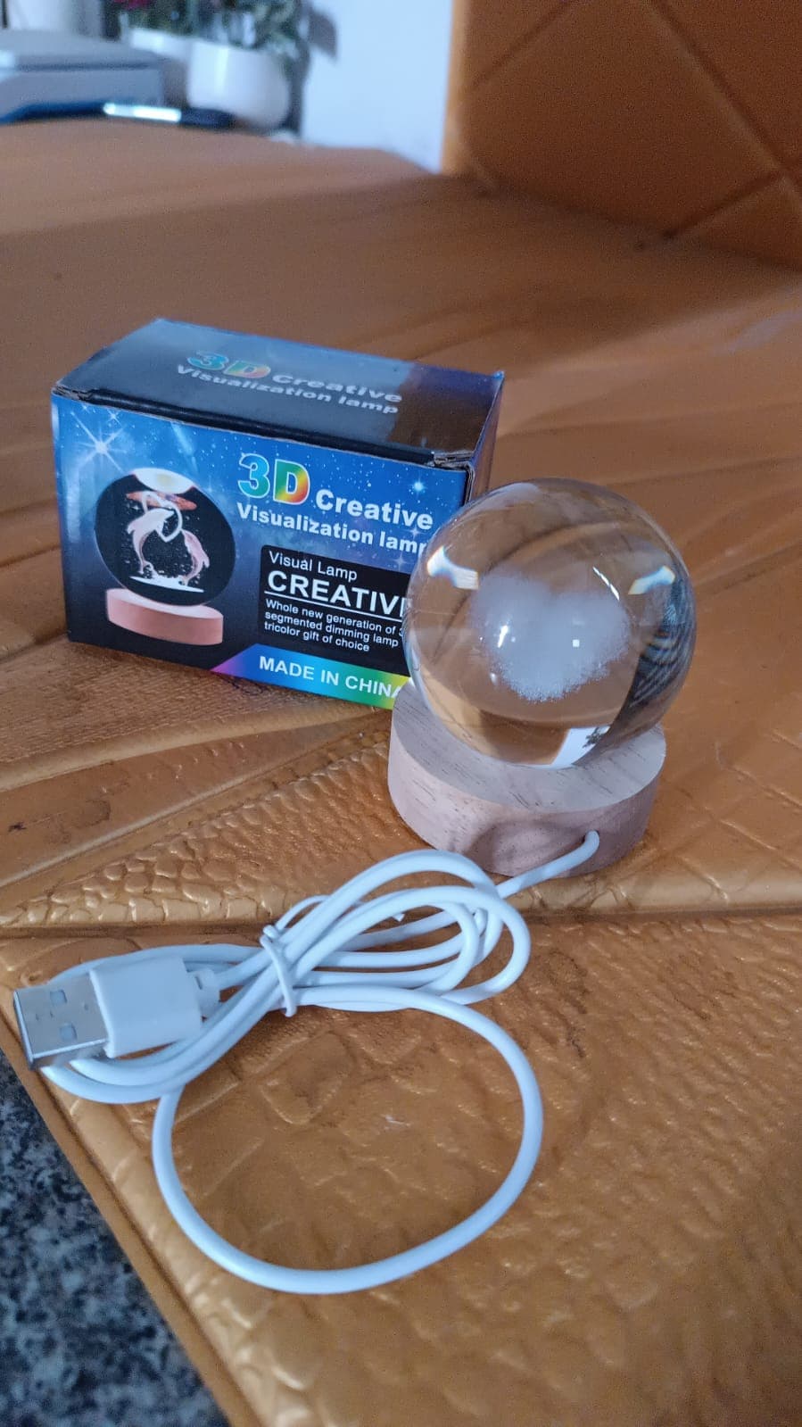 Heart 3D Crystal Ball lamps With Base (1 Pc) thumbnail 7