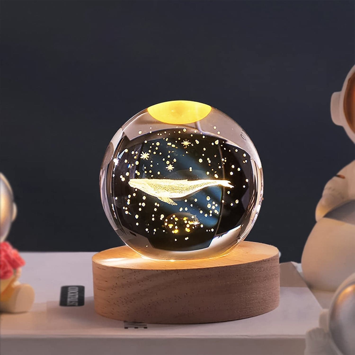 Fish 3D Crystal Ball lamps With Base (1 Pc) thumbnail 1