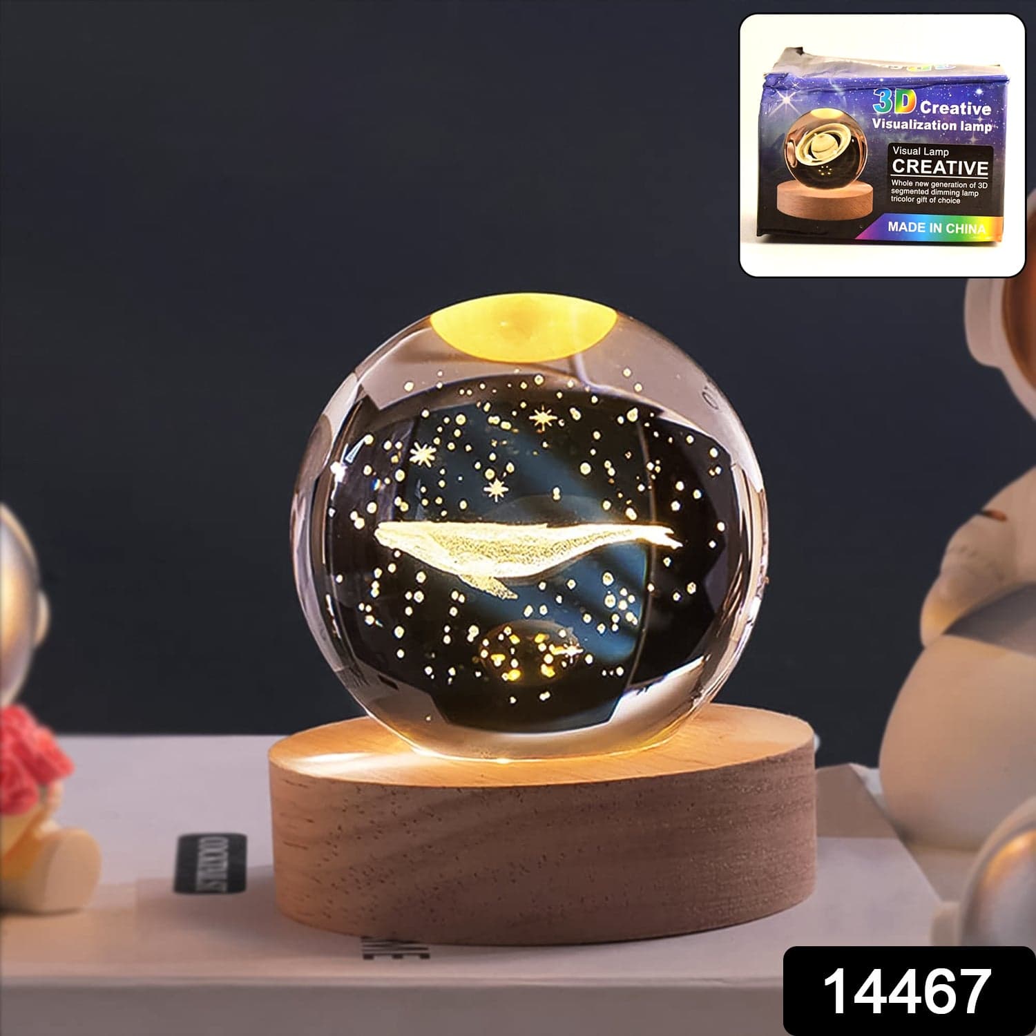 Fish 3D Crystal Ball lamps With Base (1 Pc) thumbnail 2