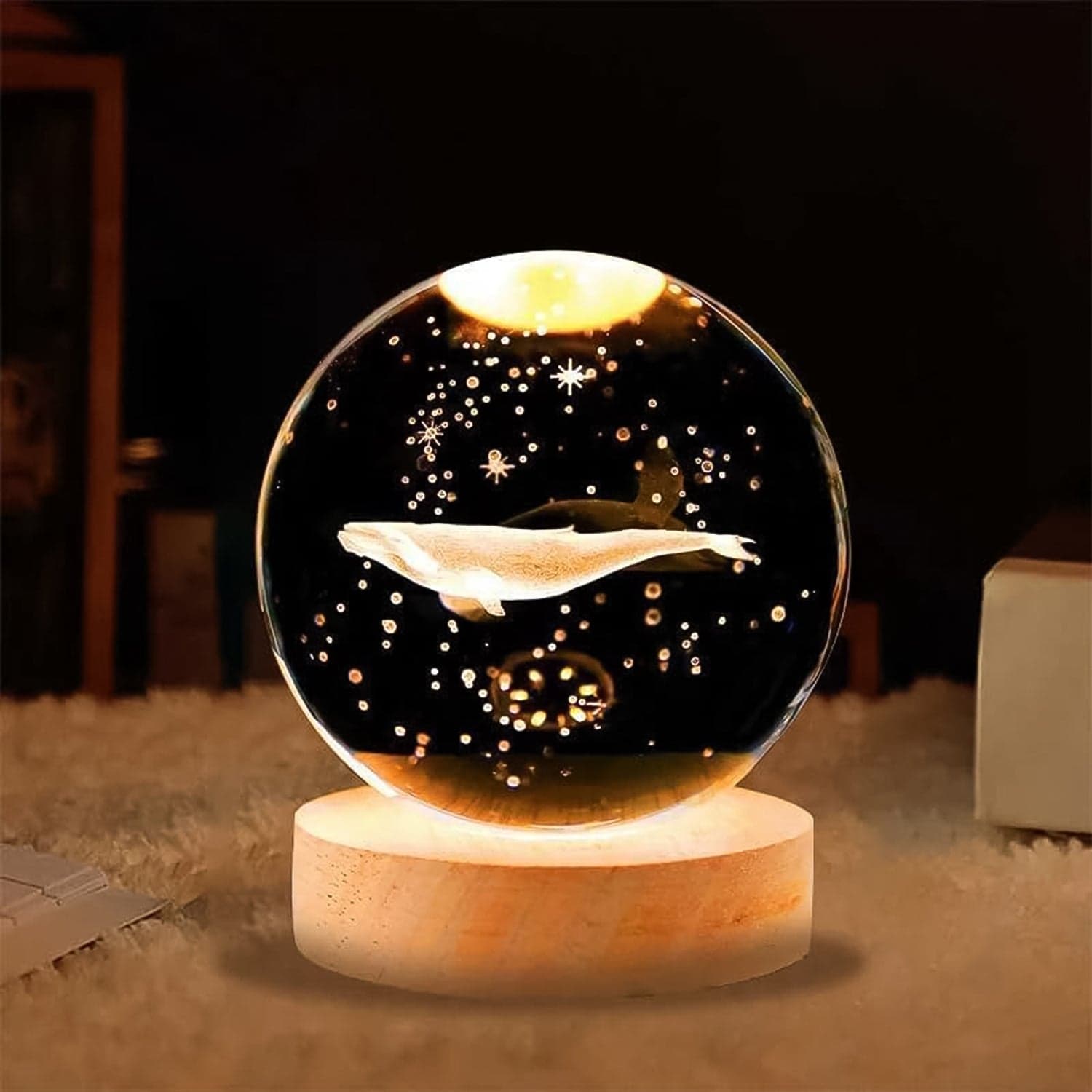 Fish 3D Crystal Ball lamps With Base (1 Pc) thumbnail 5