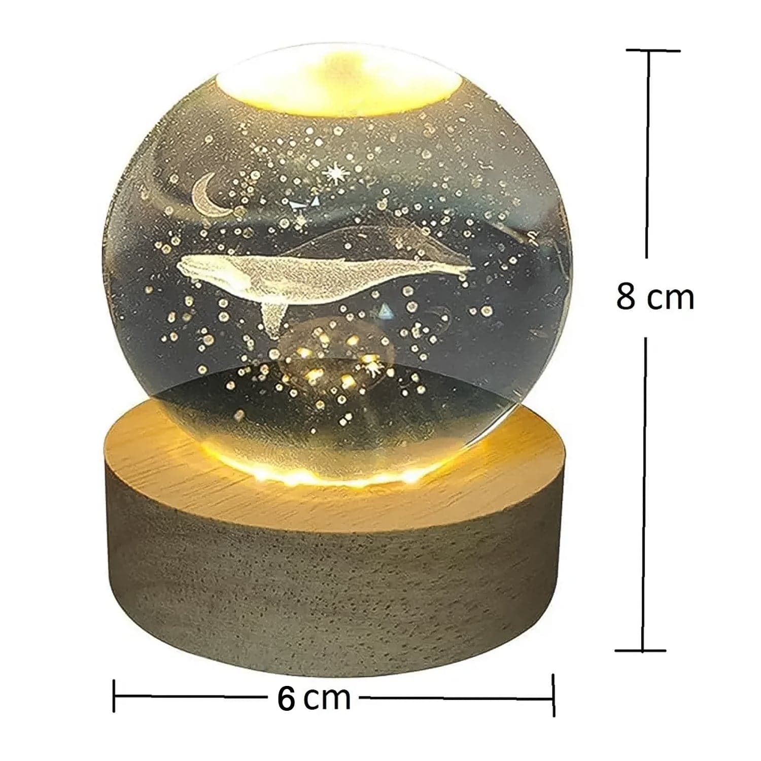 Fish 3D Crystal Ball lamps With Base (1 Pc) thumbnail 6