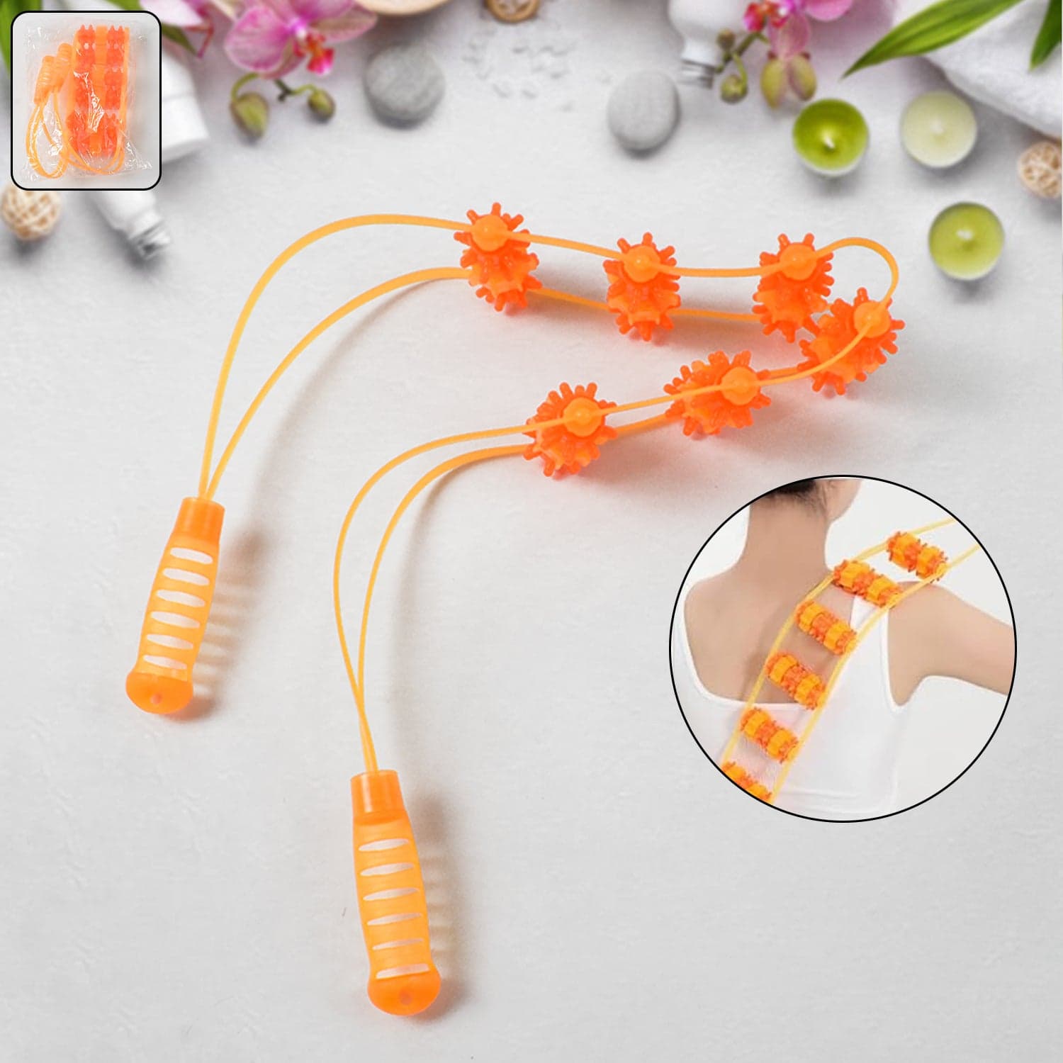 Handheld Back Massage Roller Rope (1 Pc) thumbnail 1