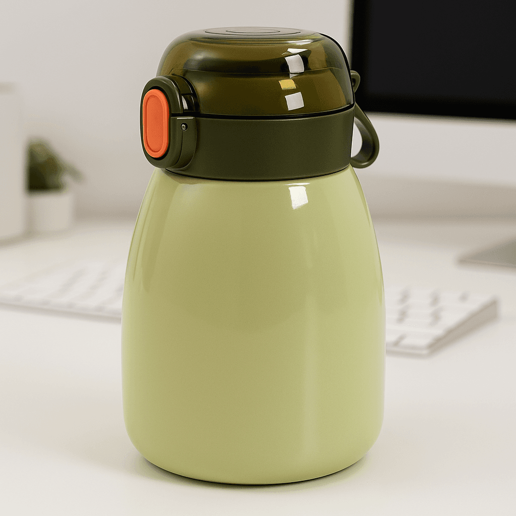 Vacuum Insulation Flask Bottle with Straw for Sports Adult Children (Approx 480ml) thumbnail 1