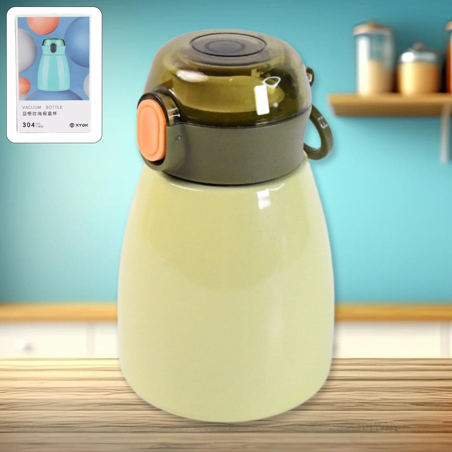 Vacuum Insulation Flask Bottle with Straw for Sports Adult Children (Approx 480ml) thumbnail 3