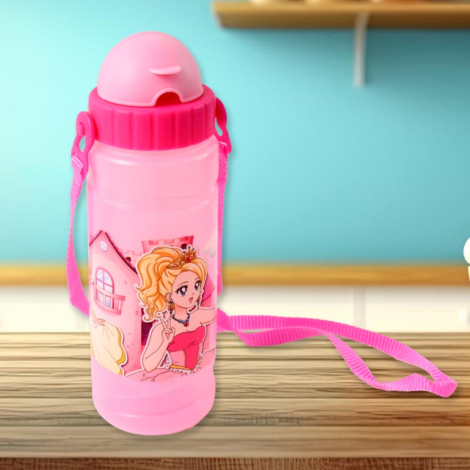 Cartoon Princess Printed Water Bottle For Kids thumbnail 5