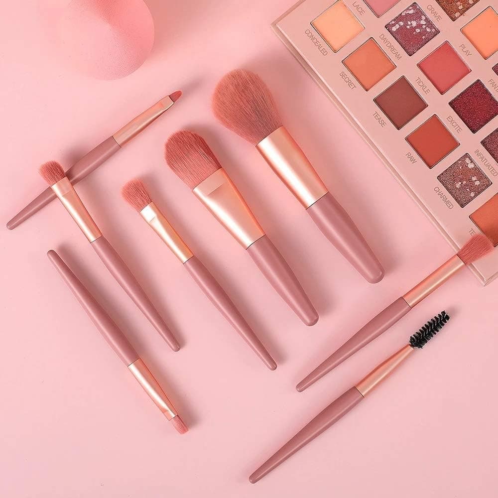 8-Piece Mini Makeup Brush Kit of Portable Premium Synthetic Set with Case (Mix Colors) thumbnail 1