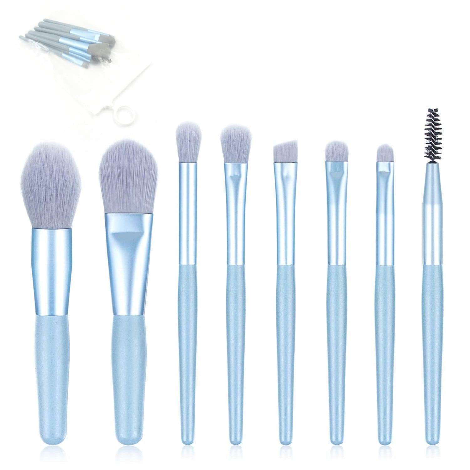 8-Piece Mini Makeup Brush Kit of Portable Premium Synthetic Set with Case (Mix Colors) thumbnail 4