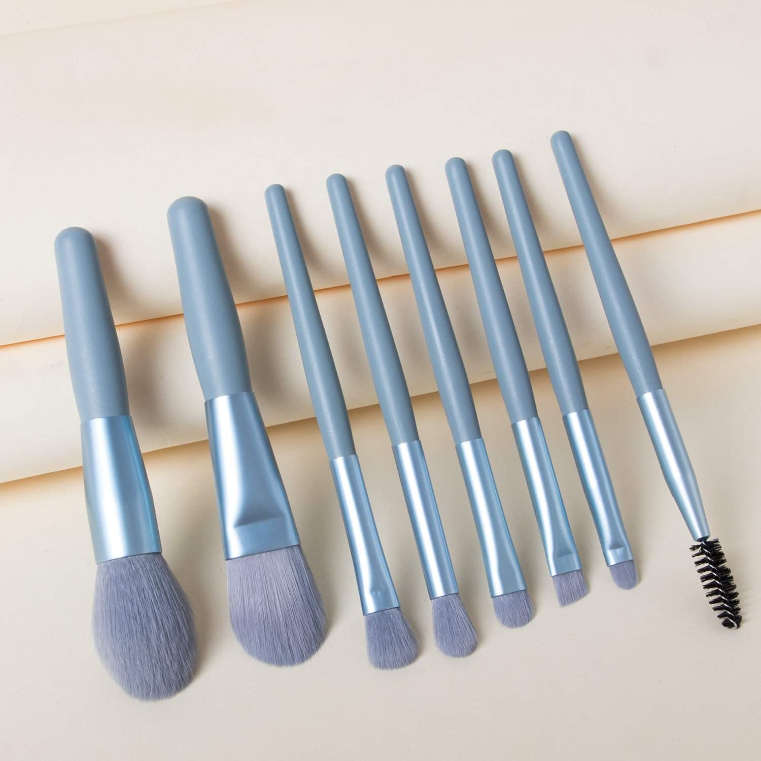 8-Piece Mini Makeup Brush Kit of Portable Premium Synthetic Set with Case (Mix Colors) thumbnail 9