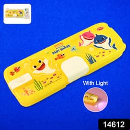 Plastic Pencil Box With Led Light Cartoon Print 1 Pc