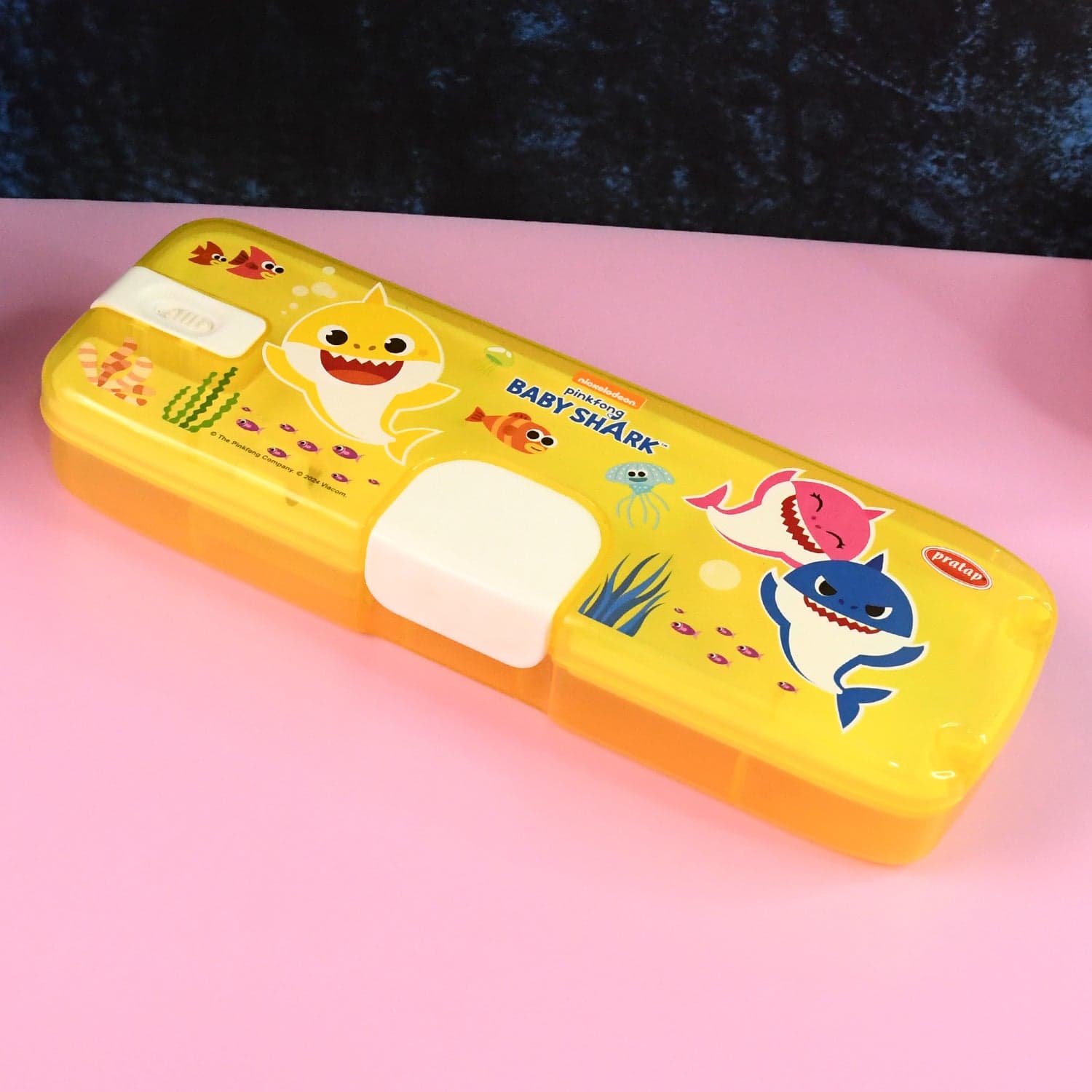 Plastic Pencil Box With Led Light Cartoon Print 1 Pc thumbnail 2