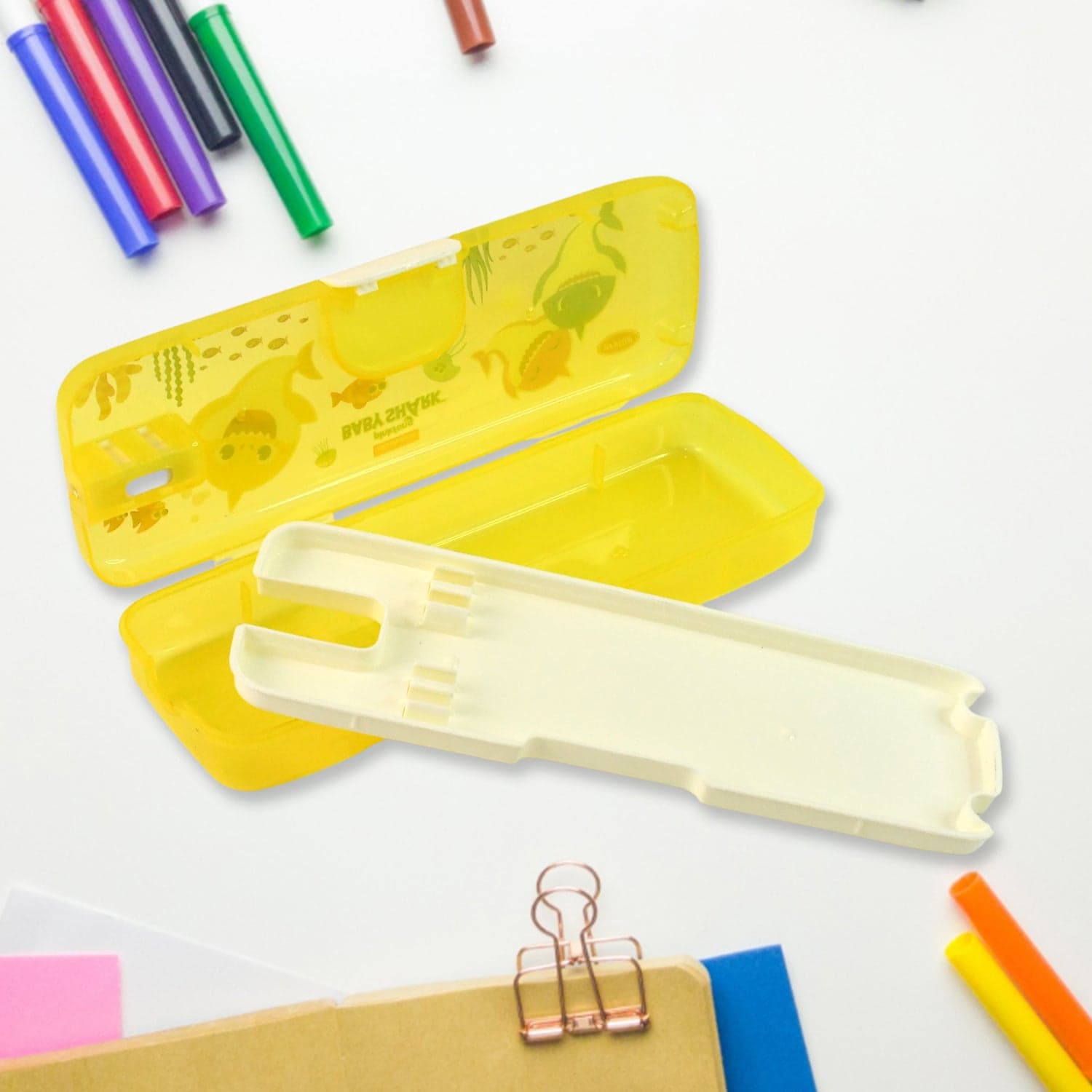 Plastic Pencil Box With Led Light Cartoon Print 1 Pc thumbnail 5