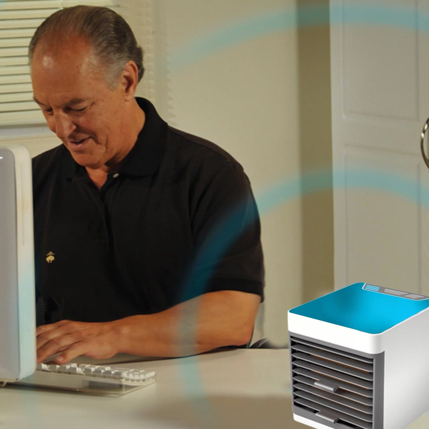 Mini Portable Air Cooler with LED Light & Water Fill thumbnail 1